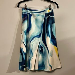 Scuba Marble Print A-line Skirt